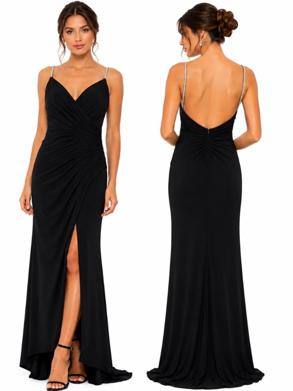 Mac‎ Duggal -  Faux Wrap V-Neck Open Back Gown 26695